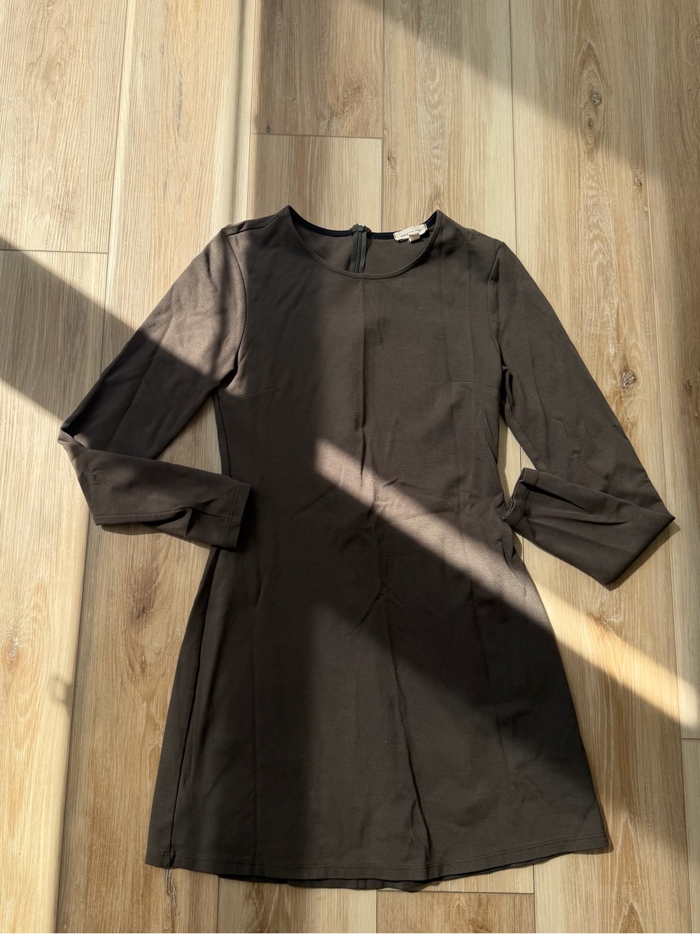 Classic Grey Long-Sleeve Women's Dress
